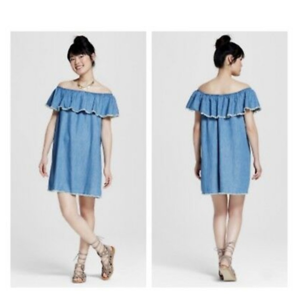 Mossimo Off the Shoulder Chambray Denim Dress
